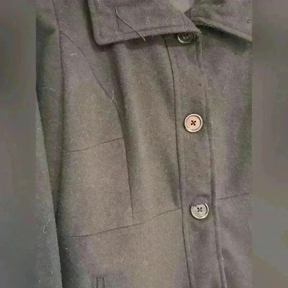 New Look Black Wool blend Coat sz Xl - Picture 2 of 7